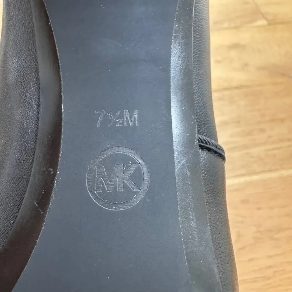 MICHAEL Michael Kors Rue Black Leather Stiletto Ankle Booties size 7.5